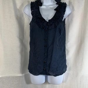 jcrew ruffled collar blouse button front